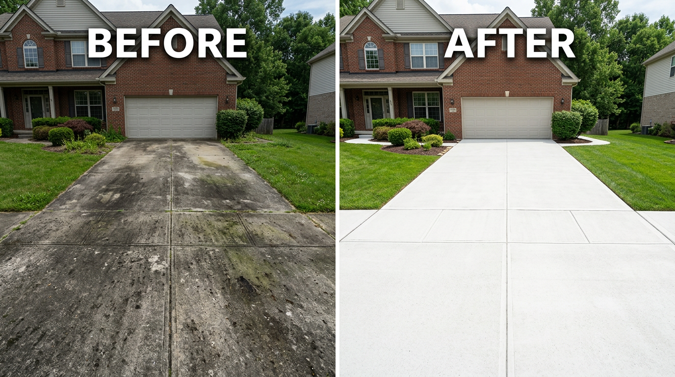 Power Washing Before and After